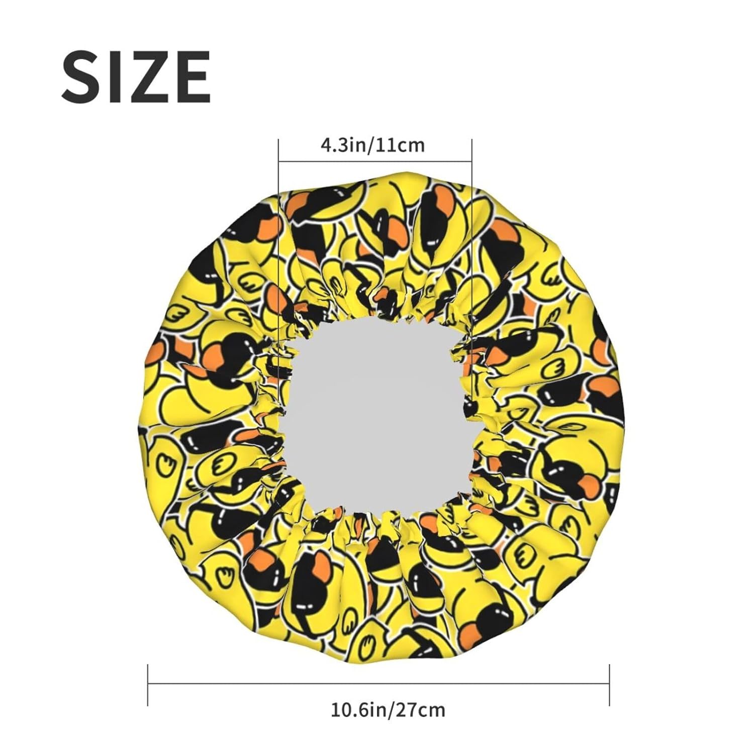 Rubber Ducks Shower Cap For Women Reusable Waterproof Double Layers Bath Cap Hair Protection Elastic Ladies Spa Salon Shower Hat