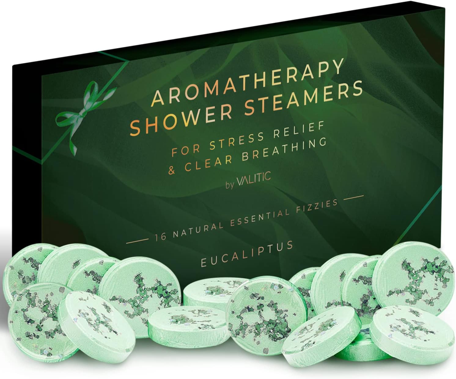 Valitic Aromatherapy Shower Steamers for Stress Relief and Relaxation - Gifts for Women Mom Birthday 8 Natural Essential Fizzies Shower Bombs - 4 Scents - Lavender, Eucalyptus, Citrus, and Peppermint