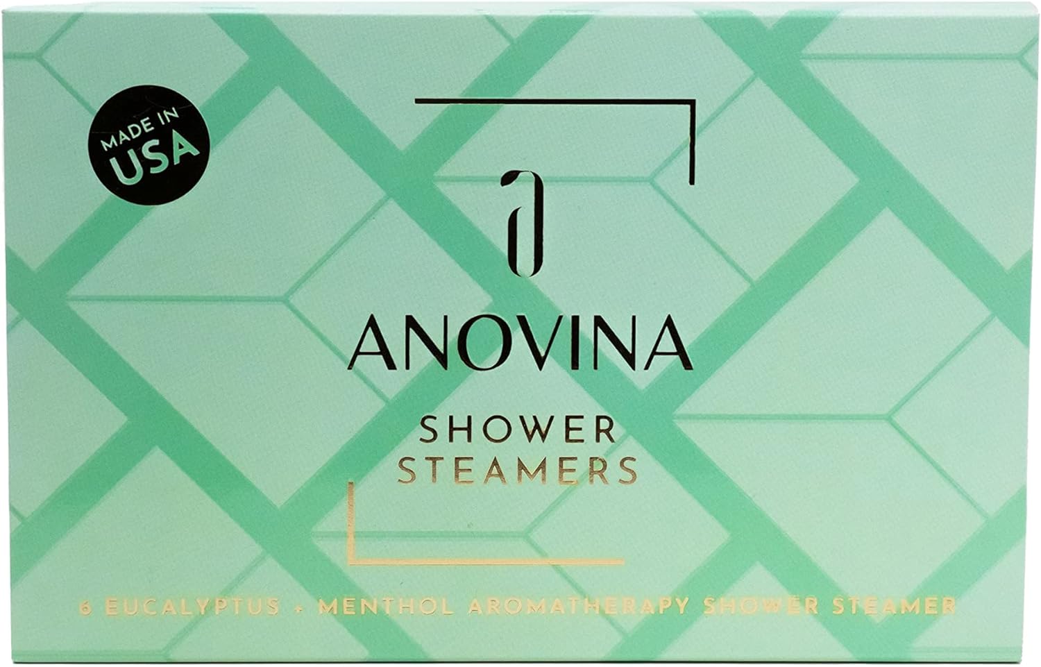 Anovina 6XL Eucalyptus Essential Oil Shower Steamers Gift Box. Proudly Made in USA. Shower Tablets Gifts for Men and Women. Shower Bomb Aromatherapy. Self Care Aromatherapy Gifts for All Occasions