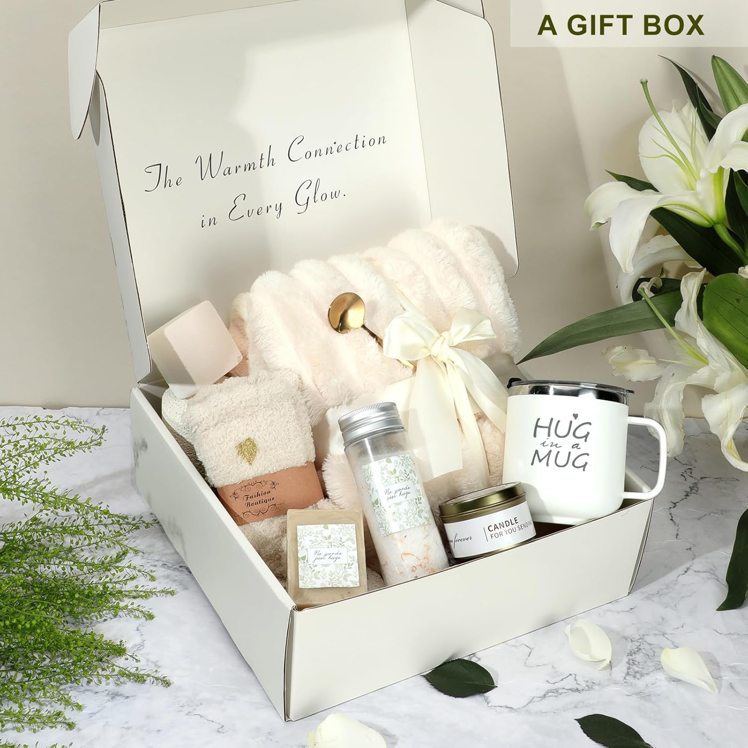 EMBERWAVE Sympathy Gift Basket for Women - Loss of Loved One Gift baskets for women Care Package with Self Care Items, Get Well Gifts For Women