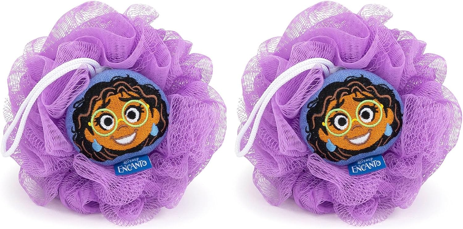Disney Encanto Mirabel 2 Piece Loofah Set – Kids Bath & Shower Body Scrubber Sponge