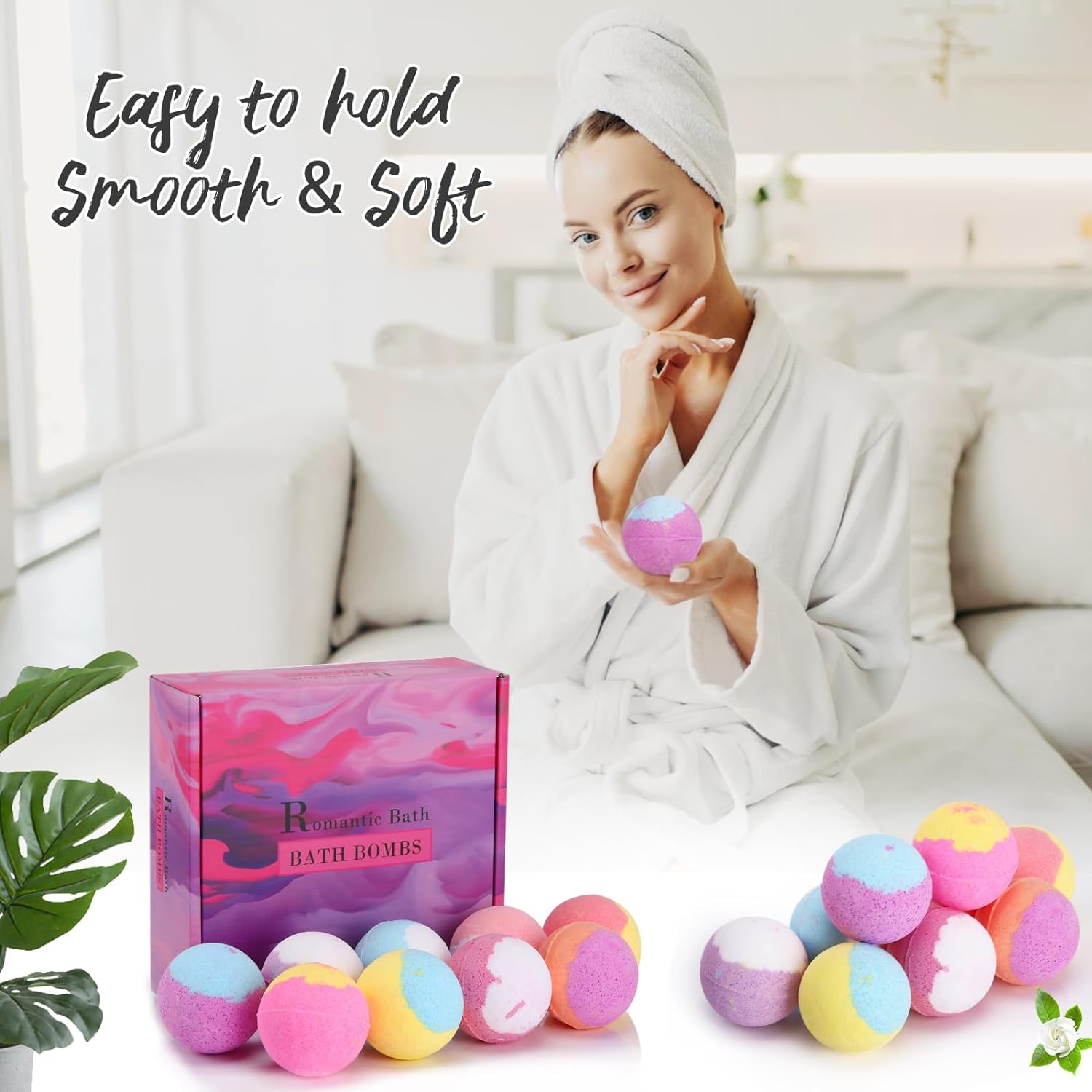 9-Pack Organic Bath Bombs: A Romantic Bath Time Gift with Natural Essential Oils for Women, Men, and Kids - Ideal for Stocking Stuffers and Christmas Gifts