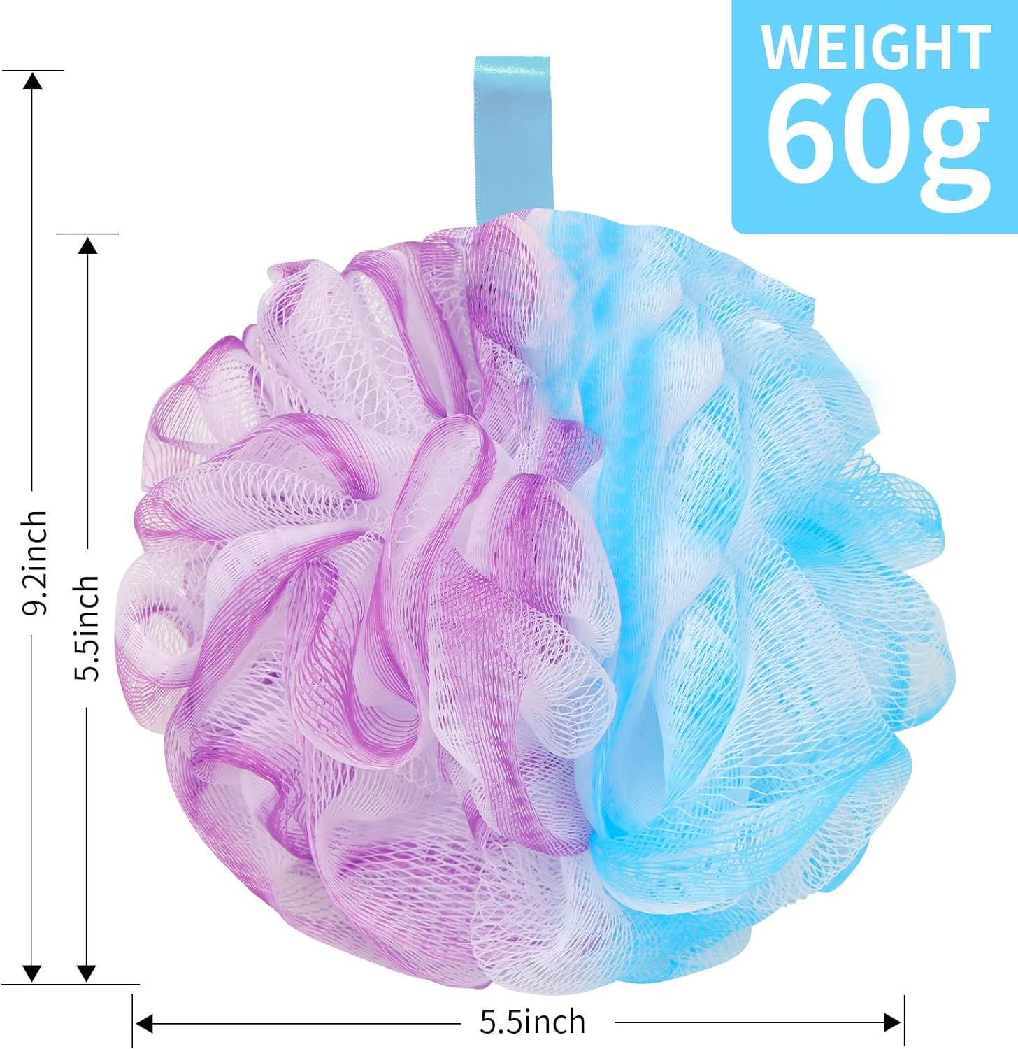 BCKENEY Bath Loofah Shower Sponge Body Back Scrubber Soft Mesh Shower Puffs Exfoliating Loofa for Women & Men Bath Accessories Cleaning Tool(4Pack 60G Forest Fairy)