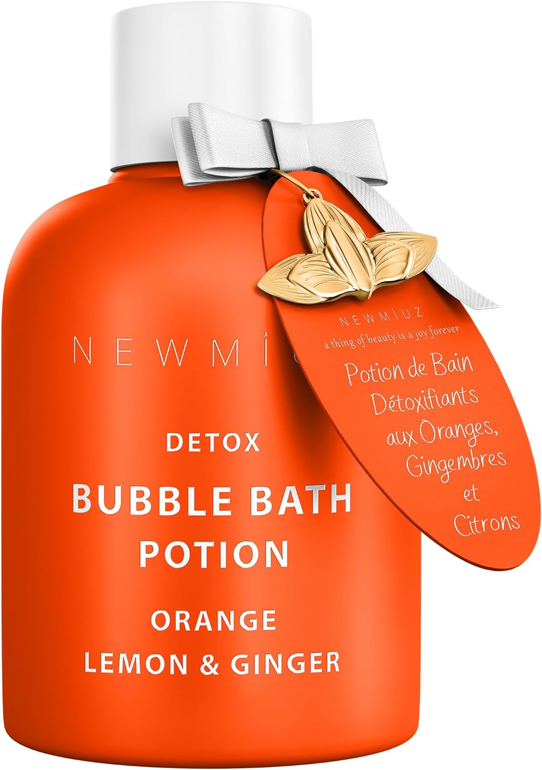 Natural Detox Bubble Bath - Long Lasting Citrus Bubble Bath -Foaming Soak - Orange Ginger Lemon Essential Oils Hydrating Relaxing - Stress Relief - Self Care Spa Gift Women Men Birthday Christmas