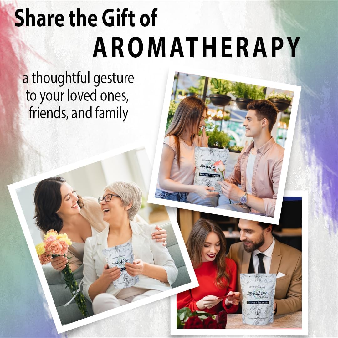 Shower Bombs Aromatherapy - Shower Steamers with Organic Oils for Vaporizing Steam Spa - Vapor Shower Tablets, Shower Melts - Self-Care Gifts for Women and Men, Valentine's Gift for Him/Her