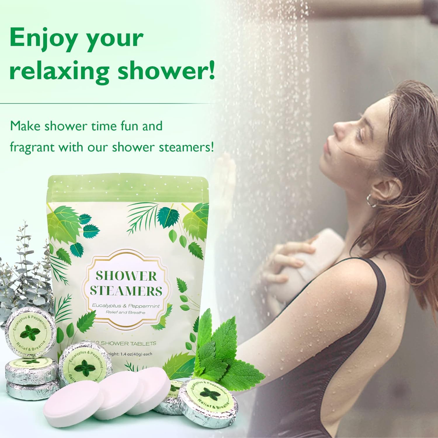 Poleview Lavender Shower Steamers Aromatherapy, Stress Relief Gifts for Women and Men, Strongly Scented Long Lasting Essential Oil Aromatherapy Shower Bombs for Self Care Relaxation Spa - 12 Packs