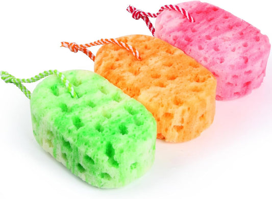 3 Pcs Bath Shower Sponge for Woman Man Kids Relaxing Massage Body exfoliating Loofah Sponge Deep Cleansing