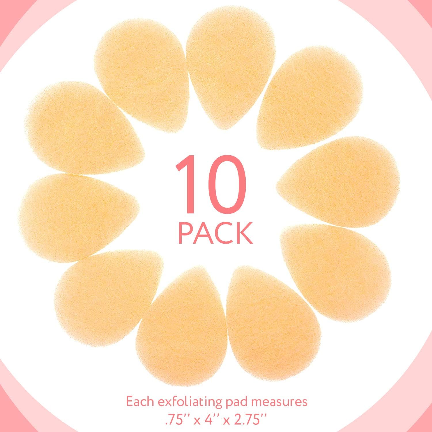 10 Pack Facial Sponge for Daily Cleansing and Gentle Exfoliating - Buff Exfoliating Facial Sponge Pads for Removing Dead Skin, Dirt, and Makeup - Christmas Gifts for Women - Made in The USA