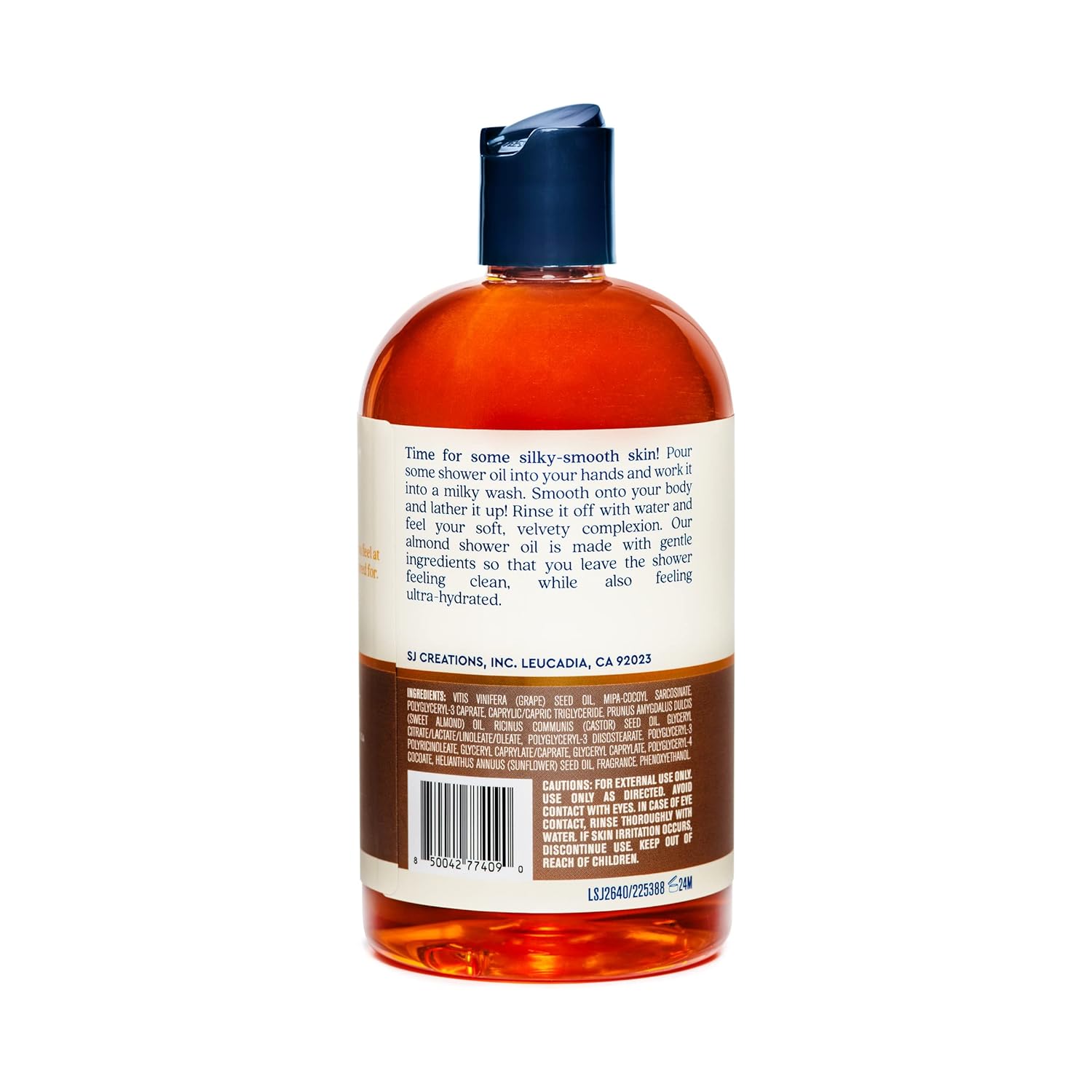 Spenser & Jensen Hydrating Almond Shower Oil - Body Wash for All Skin Types - Almond Oil Shower Gel for Women and Men - Rich in Vitamin E Oil - Sulfate Free - 16.8 Oz (Pack of 2)