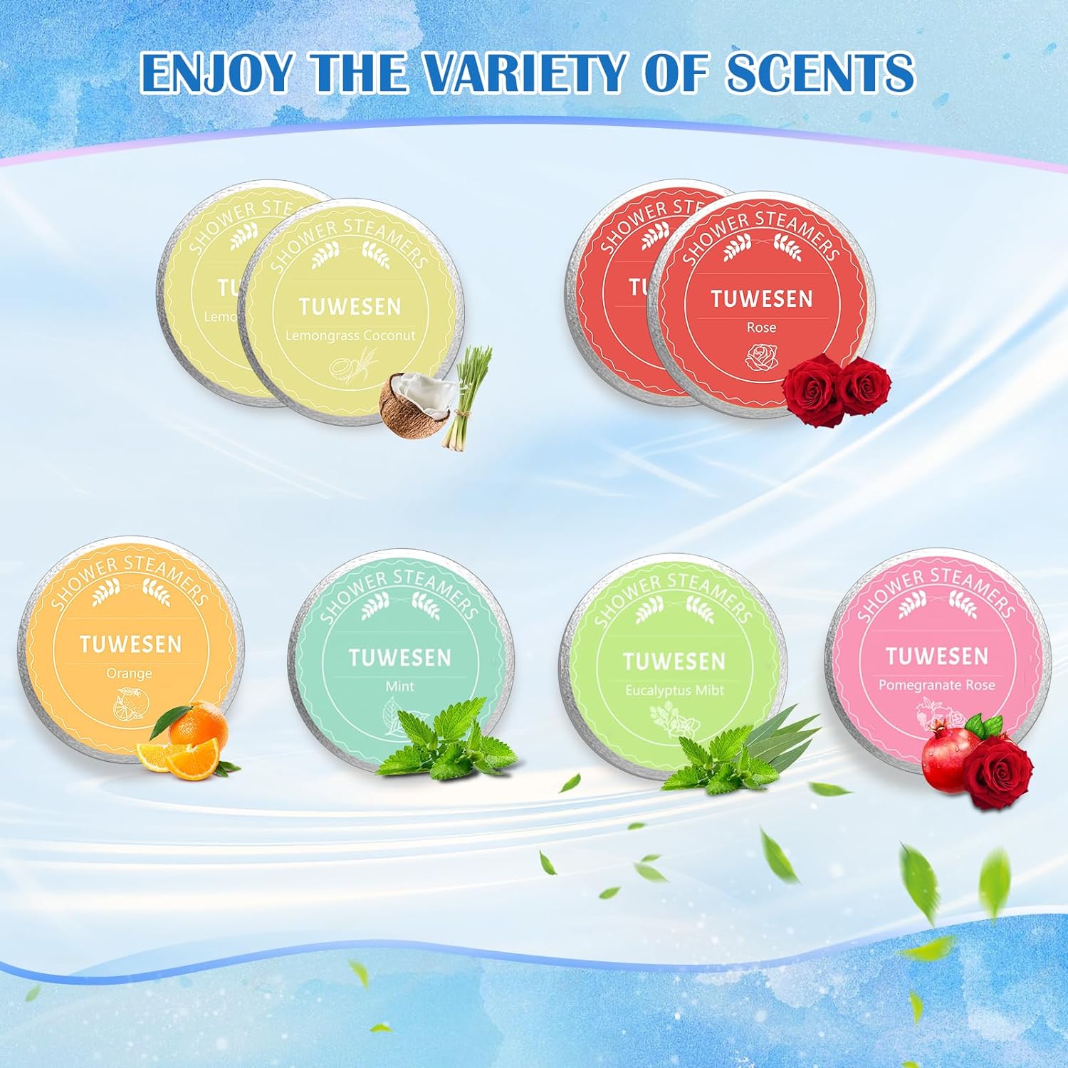 TUWESEN Shower Steamers Aromatherapy, SPA Kit, 8 PCS Shower Steamers for Women, Shower Bombs with Essential Oils-Self Care & Relaxation Birthday Gifts for Women and Men. Purple Romantic Set