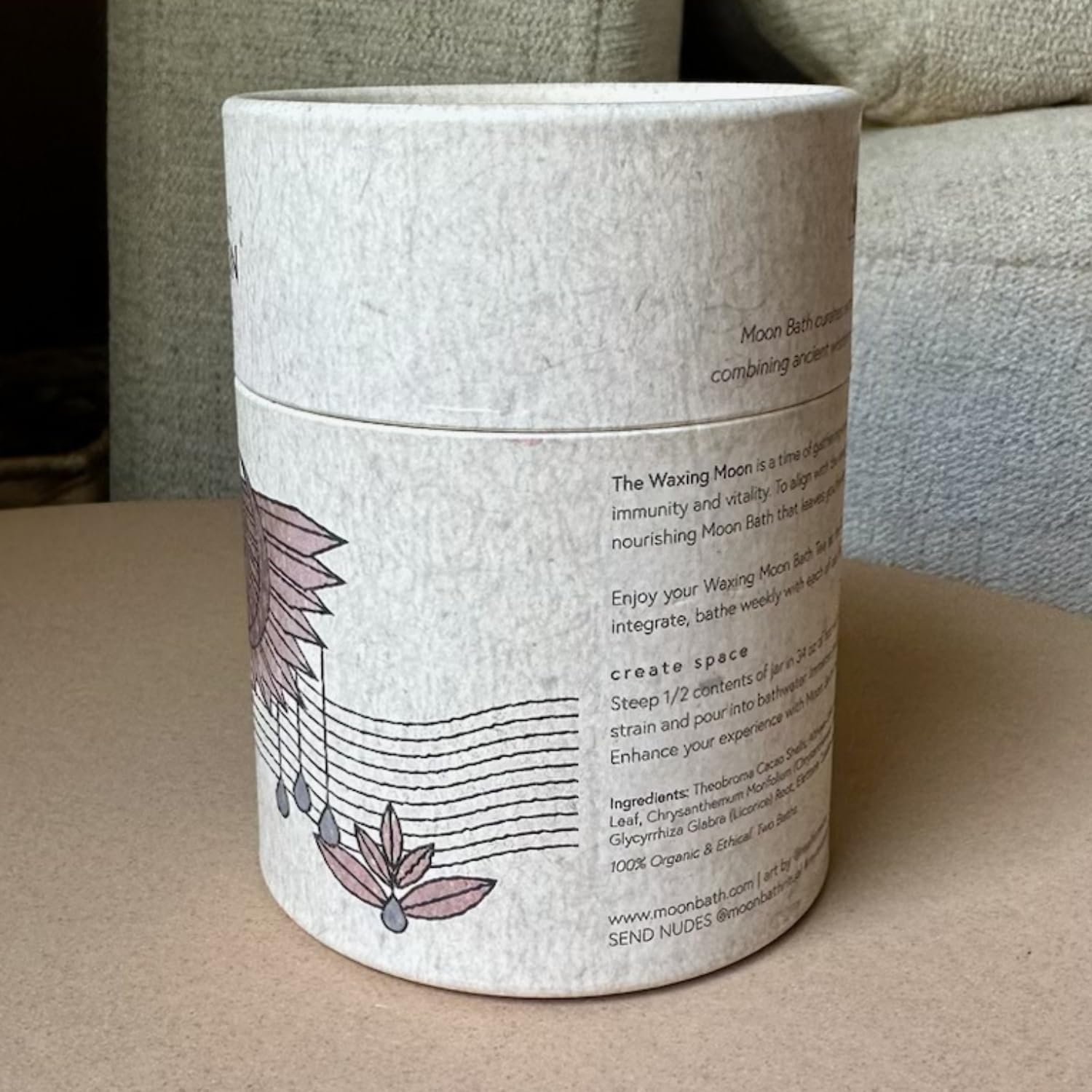 Moon Bath Botanical Bath Tea | New Moon Herbal Ayurvedic Bath Tea Soak w/Lavender, Jasmine & Chamomile for 2 Baths & Organic Body Care for Lunar Alignment | Made in USA