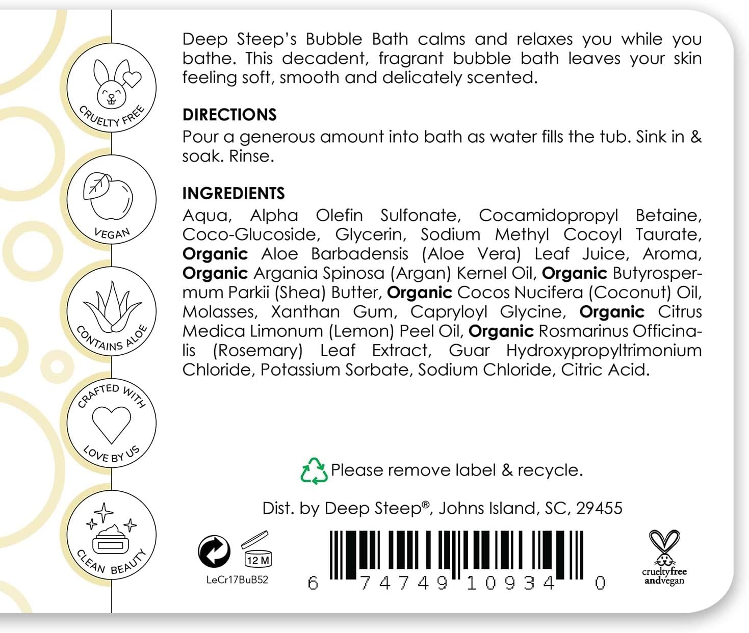 Deep Steep Bubble Bath, 17 Ounce (Pack of 2) (Vanilla Coconut)