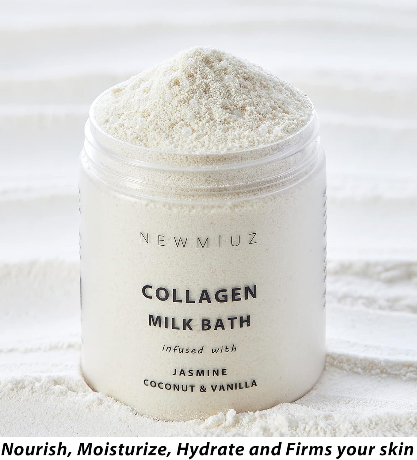 Creamy Coconut Collagen Milk Bath Soak Powder Moisturize & Soften Skin – Vanilla Jasmine Luxury Spa Bubble Bath Salt Mother's Birthday Christmas Relaxation Gifts for Women Perfect Stocking Stuffers