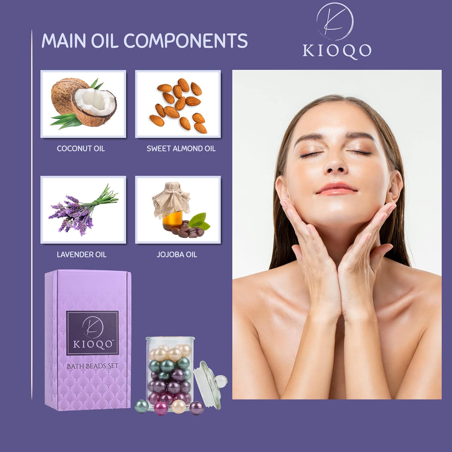 KIOQO Bath Oil Beads for tub 90s | Bath Pearls Beads with Oil Bulk | Bath Oil Pearls | 100% Natural Bath Oil Pearl for Bathtub Gift Set | Pack of 40