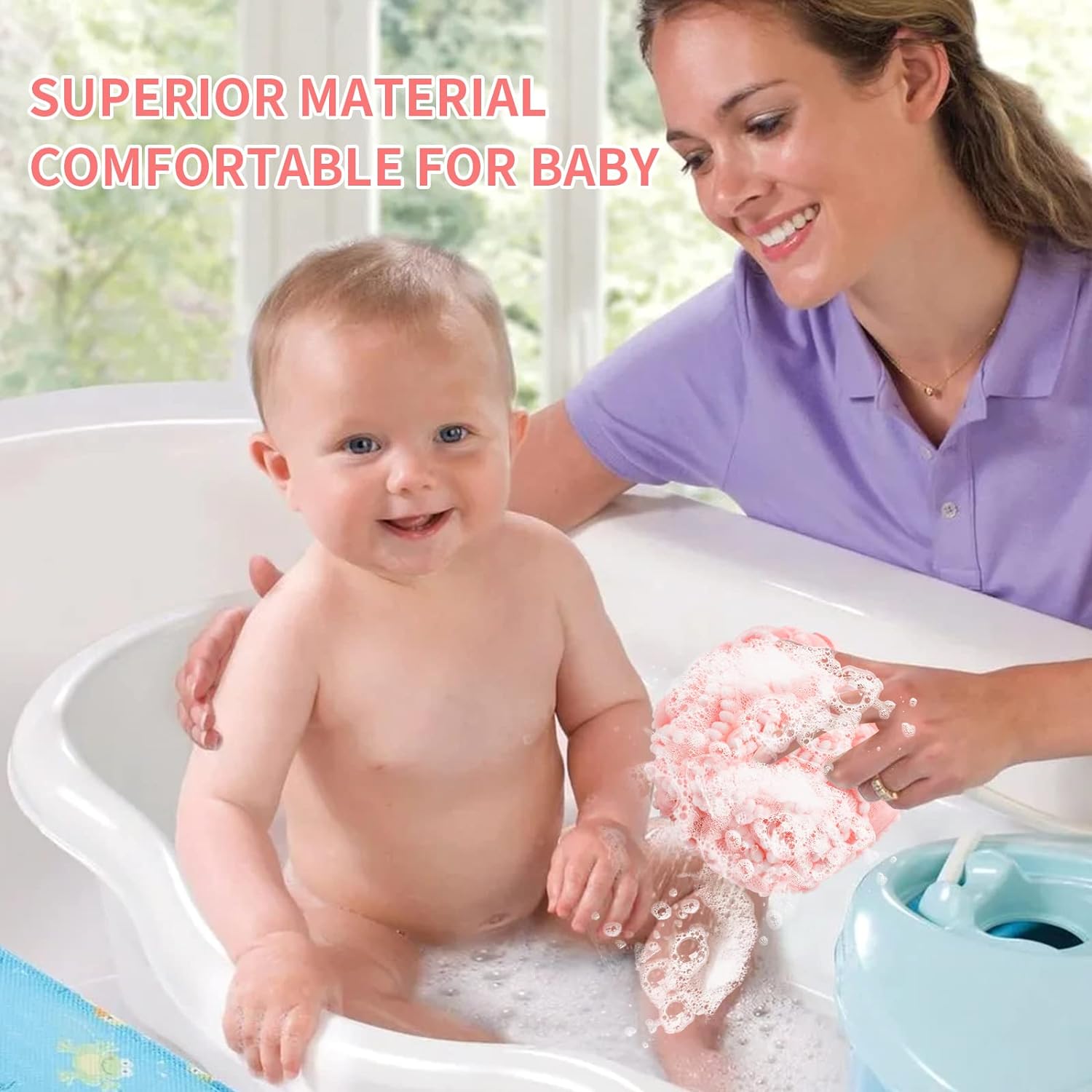 BCKENEY Bath Shower Sponge Soft Mesh Poufs Shower Loofah Ball Body Wash Scrubber Bath Sponge for Women and Men Soothing Face & Body Exfoliator (2Pcs 60G Luxury)