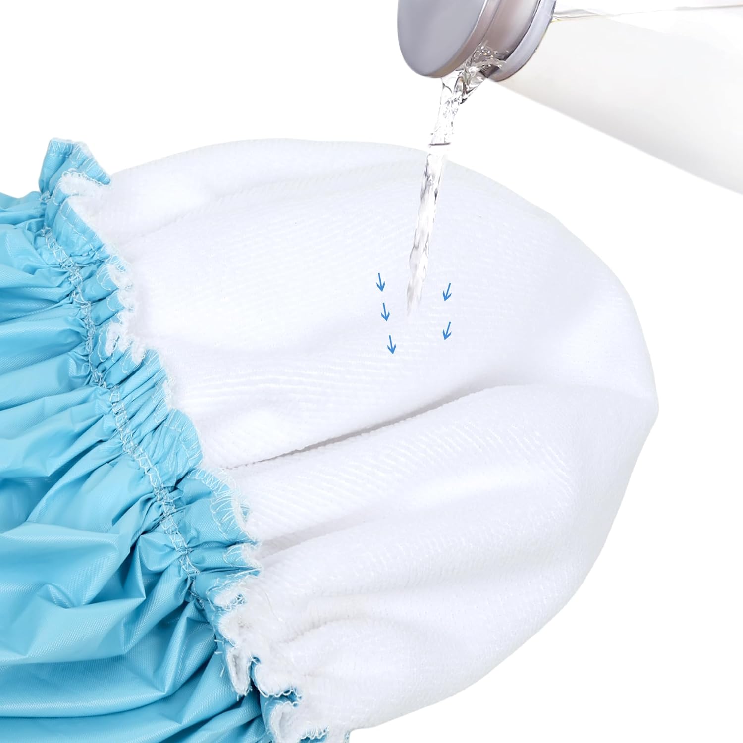 Shower Caps for Women, Terry Cloth Lined EVA Exterior Elastic and Reusable Bath Caps, Double Waterproof Layers Shower Cap, Bathing Shower Caps, Environmental Protection Bath Hair Cap - Pink