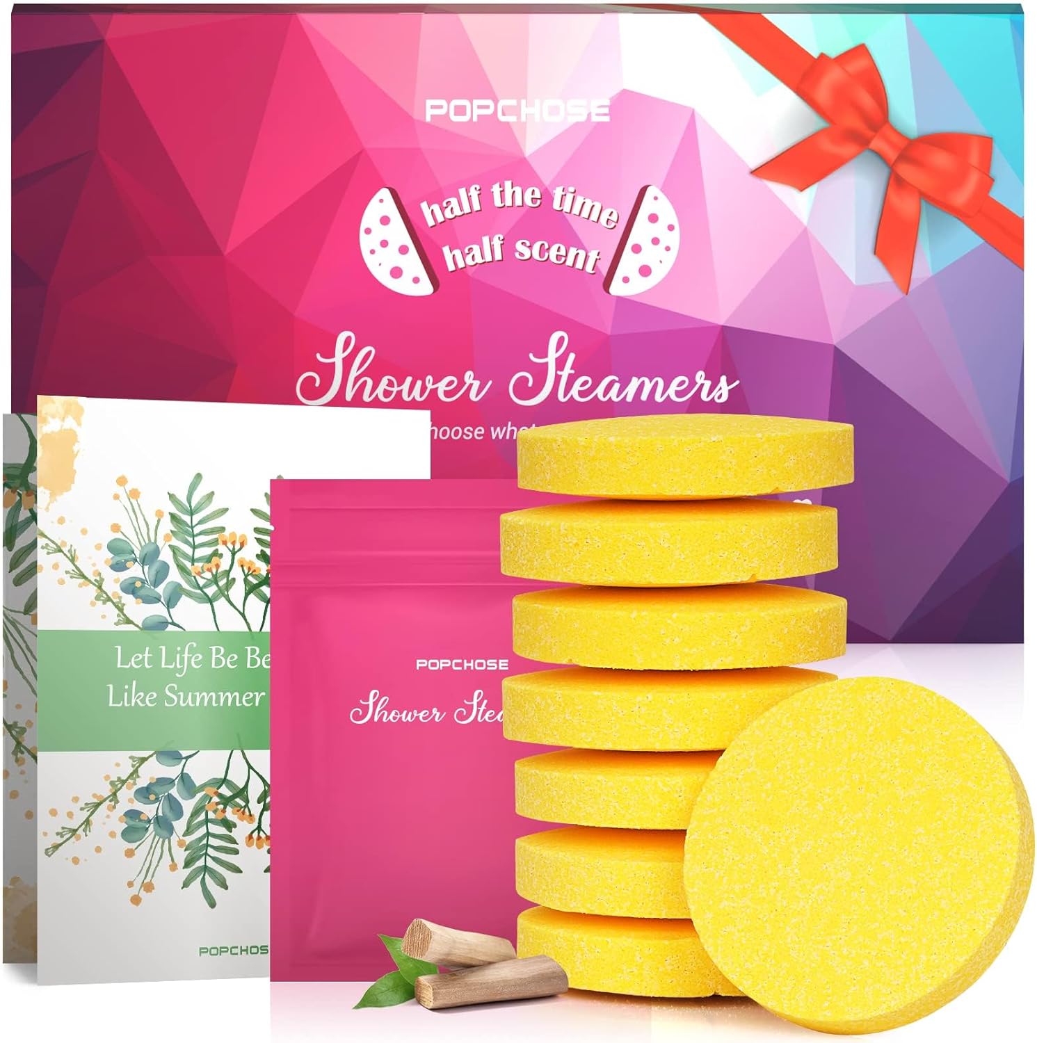 POPCHOSE Shower Steamers Aromatherapy - 8 Pack Shower Bombs for Self Care & SPA - Birthday Gifts for Women, Prizes, Christmas Stocking Stuffers, Bridesmaid Gifts- Teen Girl Gifts Trendy Stuff…