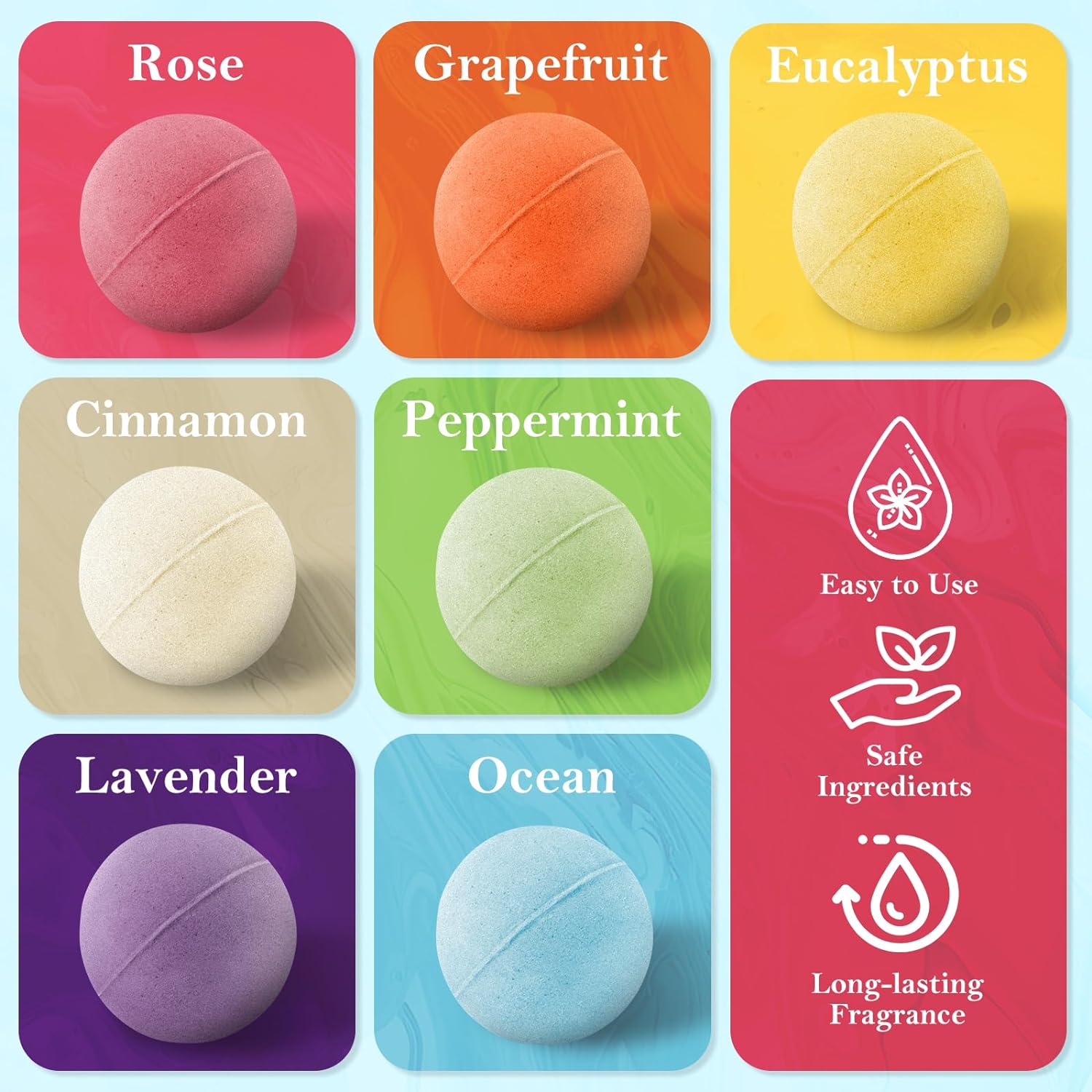 BlissfulOasis Bath Bombs Gift Set, 7 Packs Bubble Fizzies Relaxation Gifts with Shea Butter, Dry Skin Moisturize, Birthday, Valentine’s Gifts for Women, Mother, Wife, Girlfriend