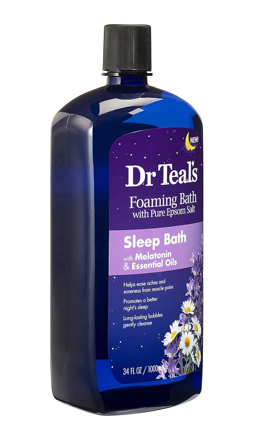 Dr Teal's Foaming Bath With Pure Epsom Salt Sleep Bath With Melatonin & Essential Oils 34 FL OZ