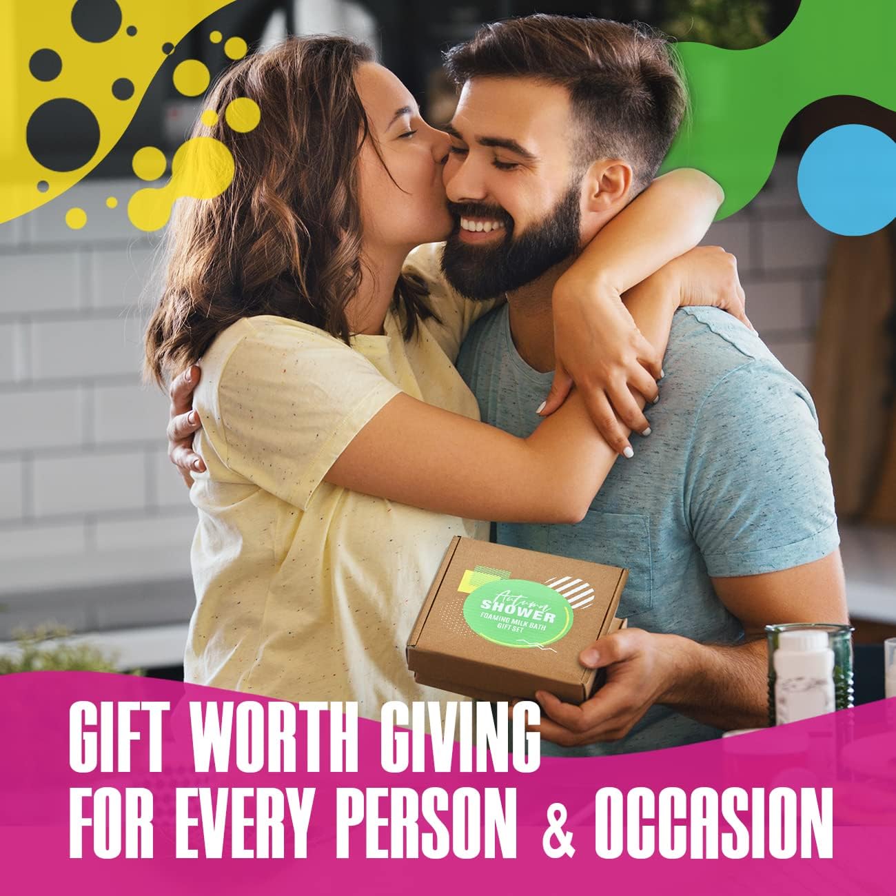 Autumn Shower Bubble Bath Kit - Includes Essential Oils, Scented Candle, Rose Water, and Eucalyptus Mint Milk Bath - Natural Bubble Bath for Kids and Adults with Epsom Salt.