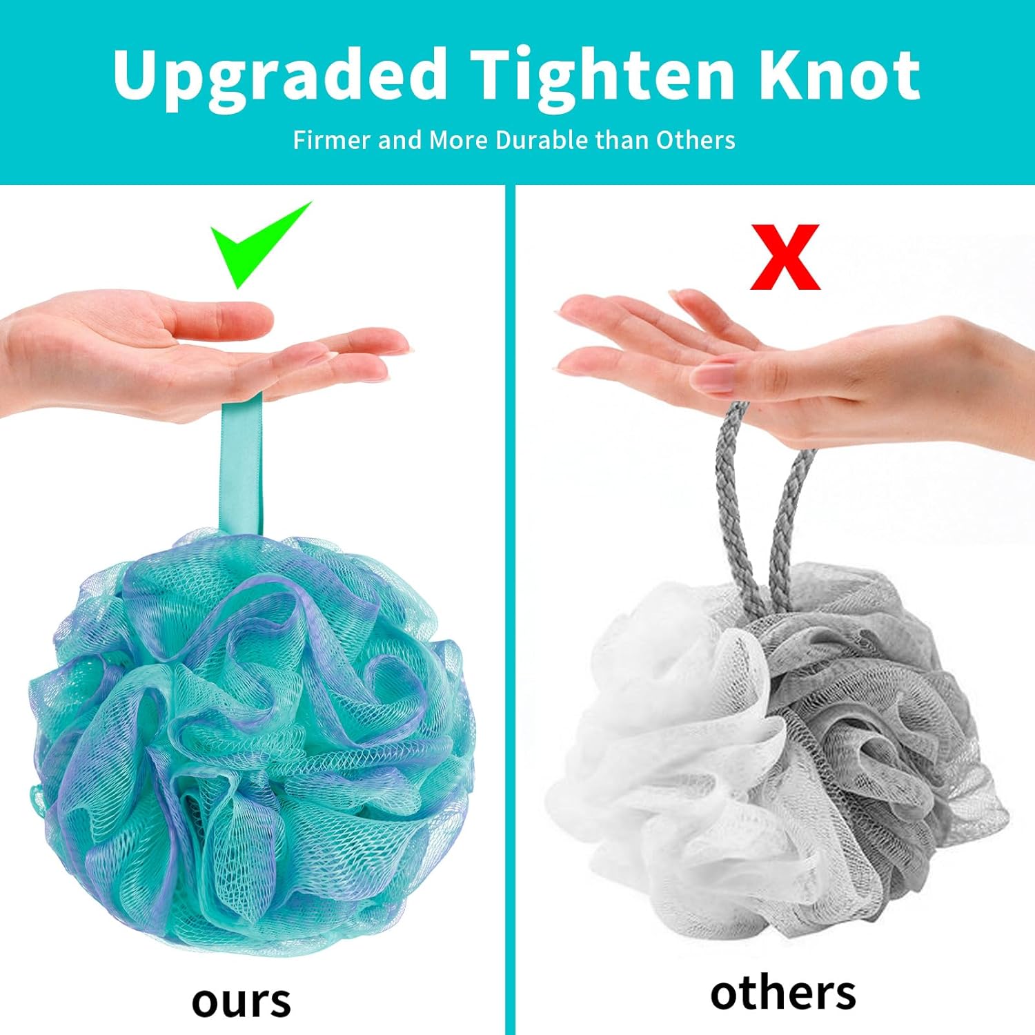 BCKENEY Bath Loofah Shower Sponge Body Back Scrubber Soft Mesh Shower Puffs Exfoliating Loofa for Women & Men Bath Accessories Cleaning Tool(4Pack 60G Forest Fairy)