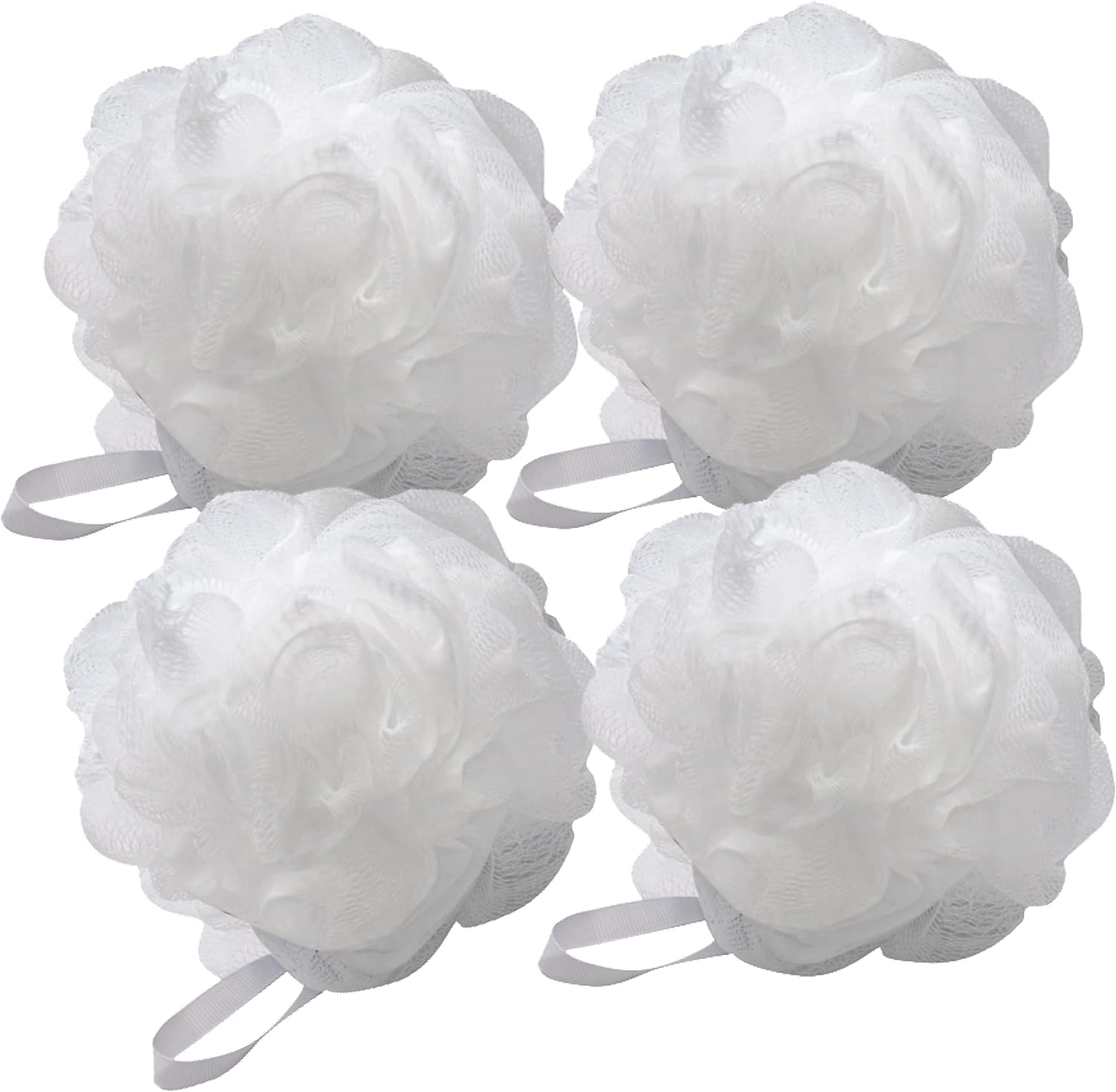 Aquasentials Mesh Pouf Bath Sponge (4 Pack) (Multi-Color)