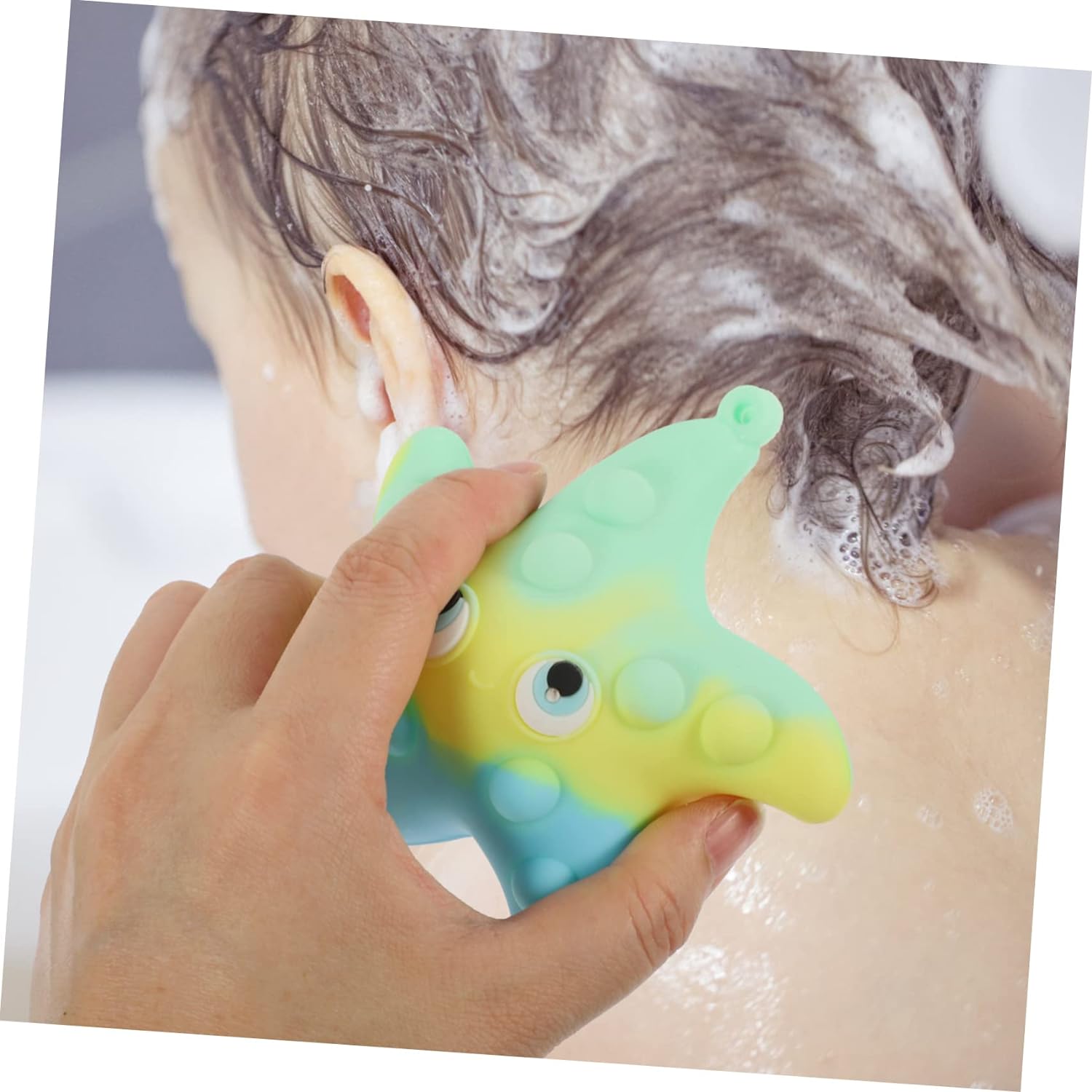 Beatifufu 2 pcs Silicone Bath Brush Bathing Massage Brush sea Animal Shower Ball Soft Shower Scrubber Facial Cleansing Brush Crab Starfish Bath Toy Silica Gel Cleaning Brush Baby Body