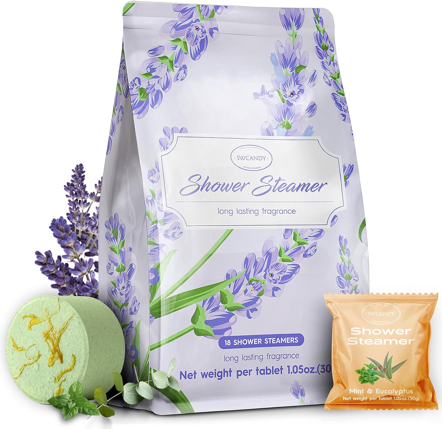 Aromatherapy Shower Steamers Valentines Day Gifts for her - Swcandy 8 Pcs Bath Bombs Valentine's Day Gifts for Women, Shower Bombs Self Care with Essential Oils, Relaxation Home SPA Lavender
