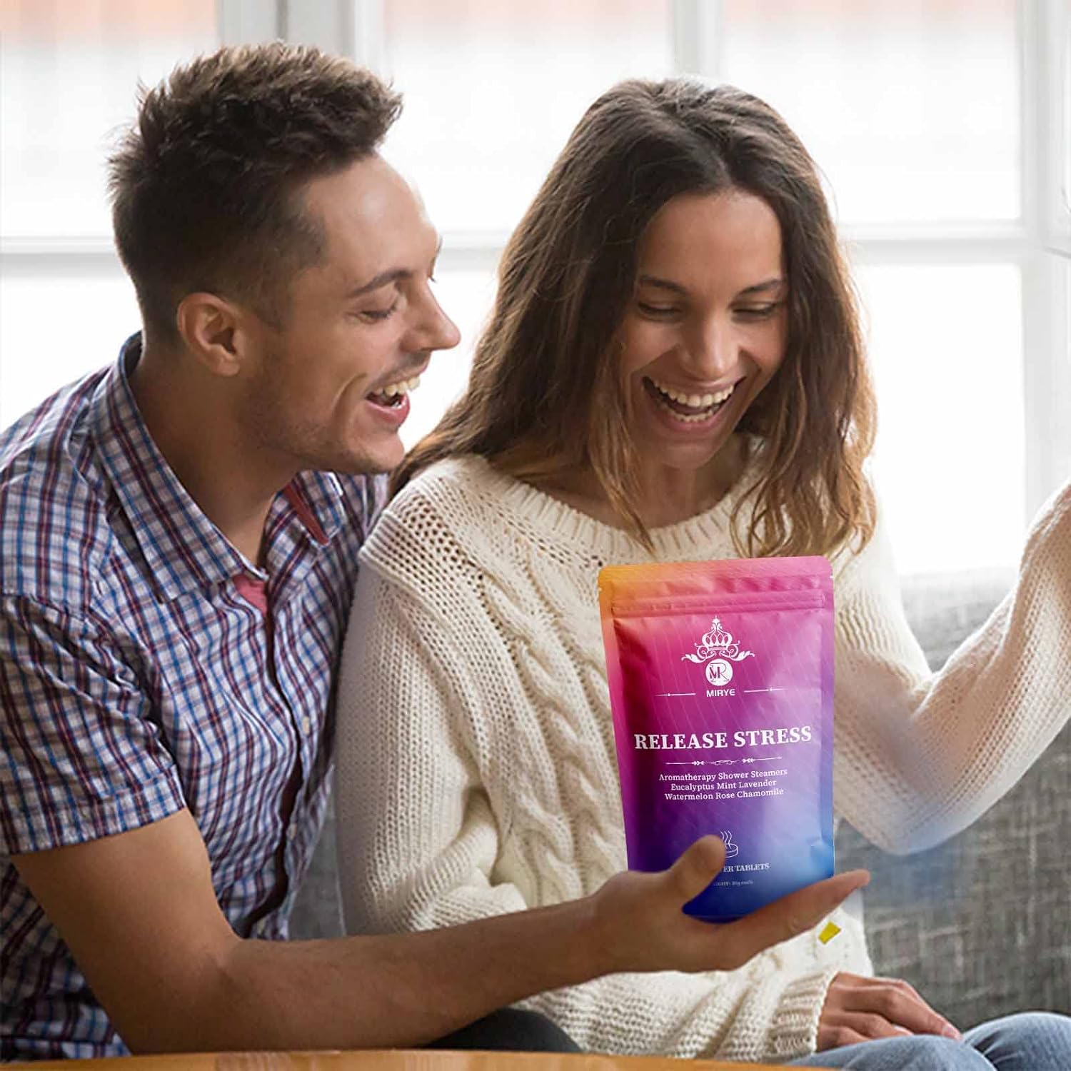 MR MIRYE Shower Steamers Aromatherapy for Women or Men, Organic with Chamomile Rose Lavender Mint Watermelon Eucalyptus Essential Oil, 18-Pack Shower Bombs Birthday Gift