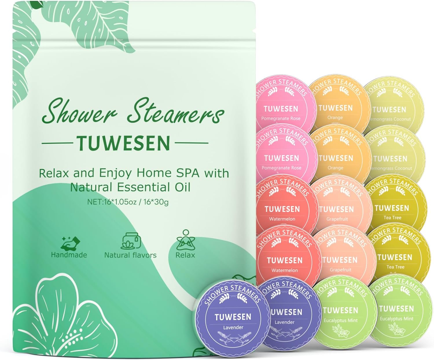 TUWESEN Shower Steamers Aromatherapy, SPA Kit, 8 PCS Shower Steamers for Women, Shower Bombs with Essential Oils-Self Care & Relaxation Birthday Gifts for Women and Men. Purple Romantic Set