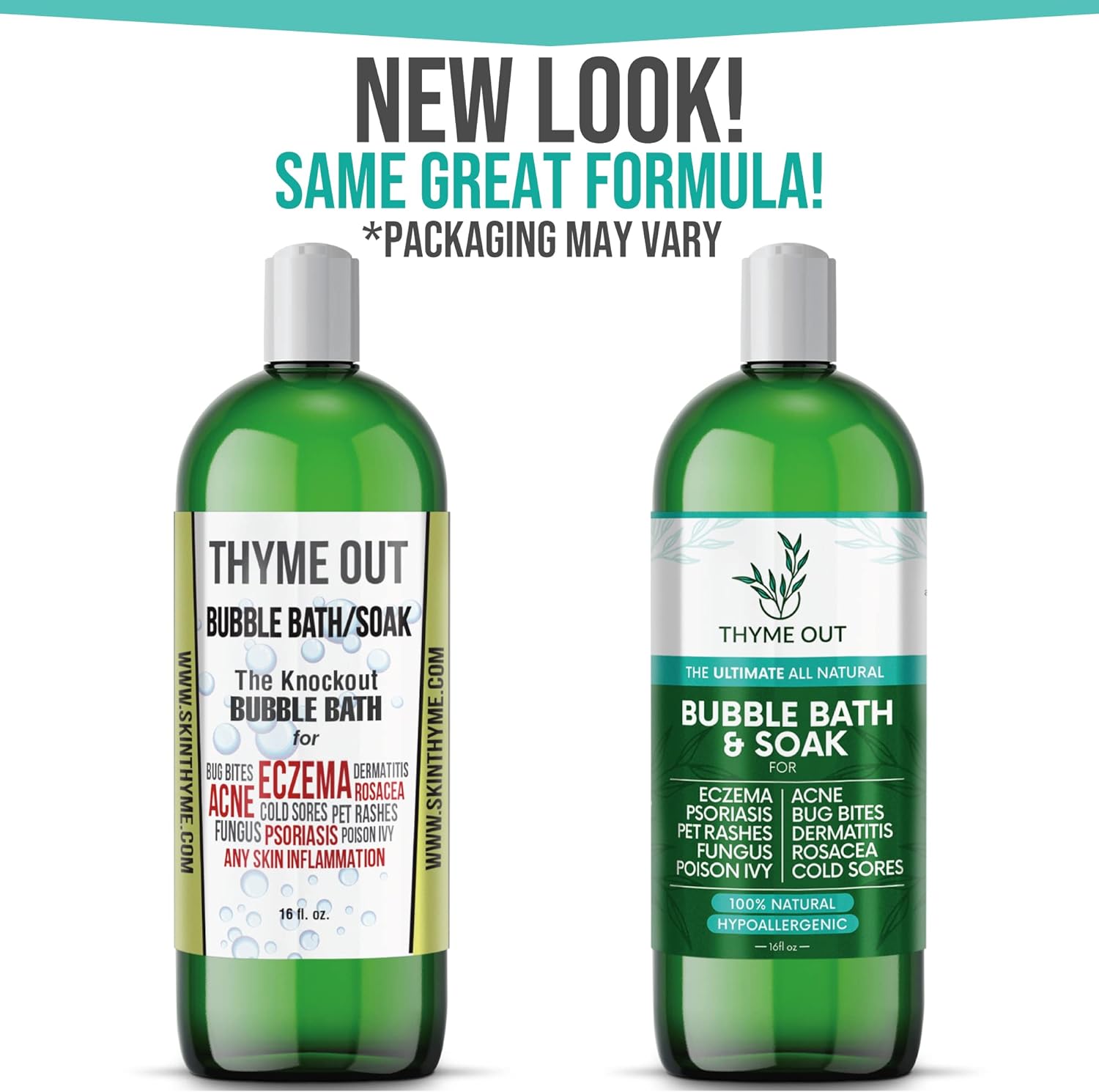 Thyme Out All-Natural Bubble Bath - Hypoallergenic Skin-Soothing Thyme Bath Foam - Sulfate-Free, Paraben-Free Formula Provides Deep Moisturization and Hydration for All Skin Types - 16 Oz