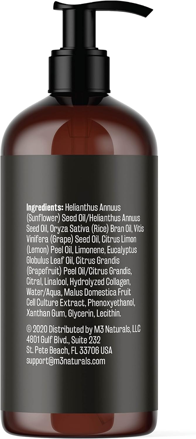 Anti Cellulite Massage Oil and Sore Muscle Body Oil | Massage Oil for Massage Therapy | Collagen and Stem Cell Skin Tightening Cellulite Cream and Massage Lotion for Women 8 Fl Oz by M3 Naturals