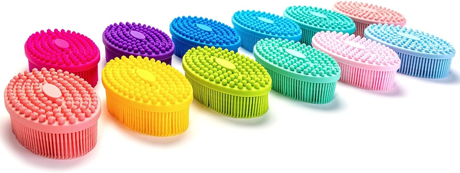 Premium Sensory Brush for Kids or Autism,Soft Silicone Body Scrubber,2 in 1 Sensory Room Occupational Therapy Sensory Brushes,Silicone Loofah,Pets Shower Brush Bath Brush Shampoo Brush(Whale-Teal)