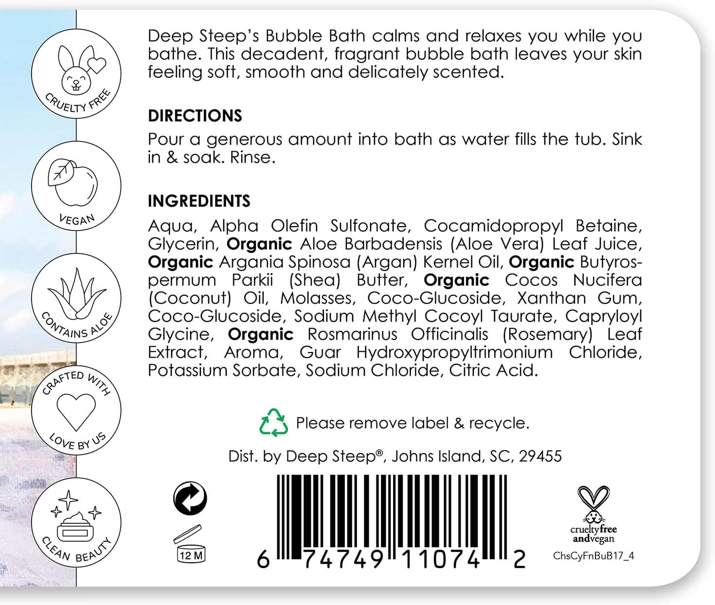 Deep Steep Bubble Bath, 17 Ounce (Pack of 2) (Vanilla Coconut)