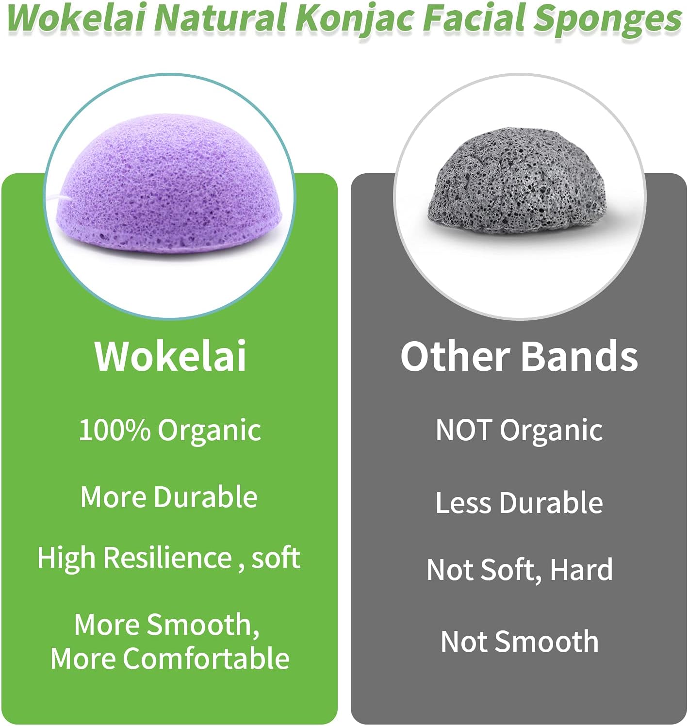 Konjac Facial Sponges for Cleansing Exfoliating - Konjac Face Sponge for Washing Face Body, Organic Natural Cleaning Puff Buff Scrubber for Shower Bath SPA for Babys Men Women
