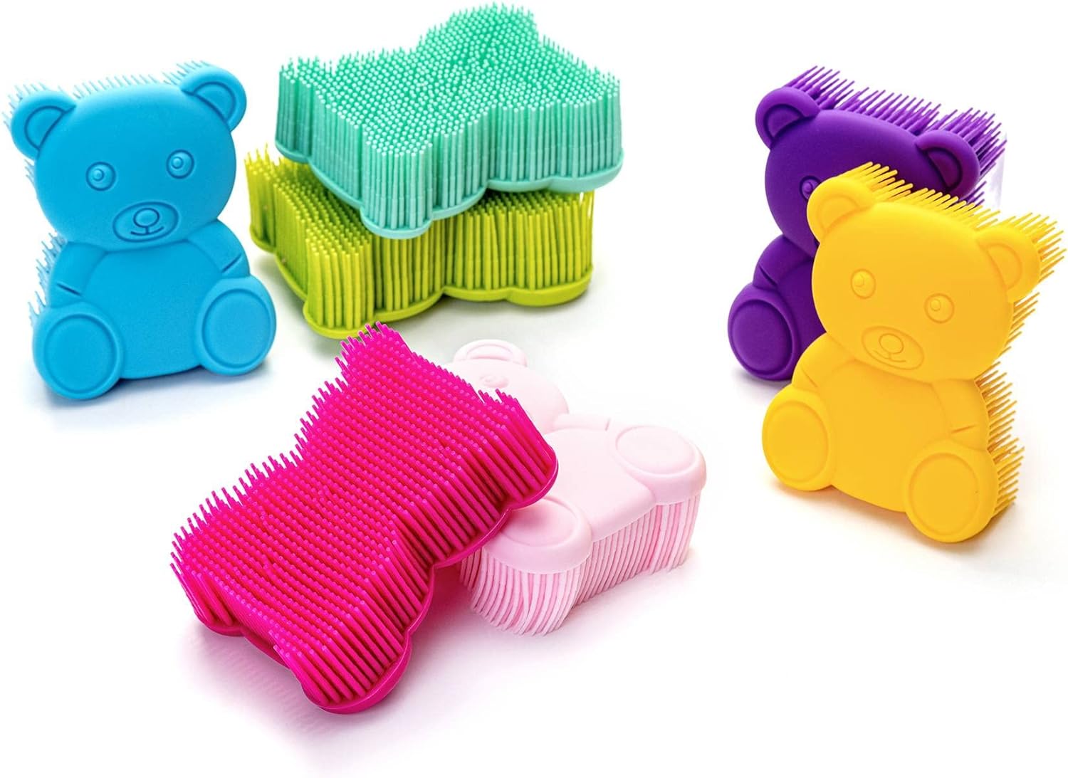 Premium Sensory Brush for Kids or Autism,Soft Silicone Body Scrubber,2 in 1 Sensory Room Occupational Therapy Sensory Brushes,Silicone Loofah,Pets Shower Brush Bath Brush Shampoo Brush(Whale-Teal)