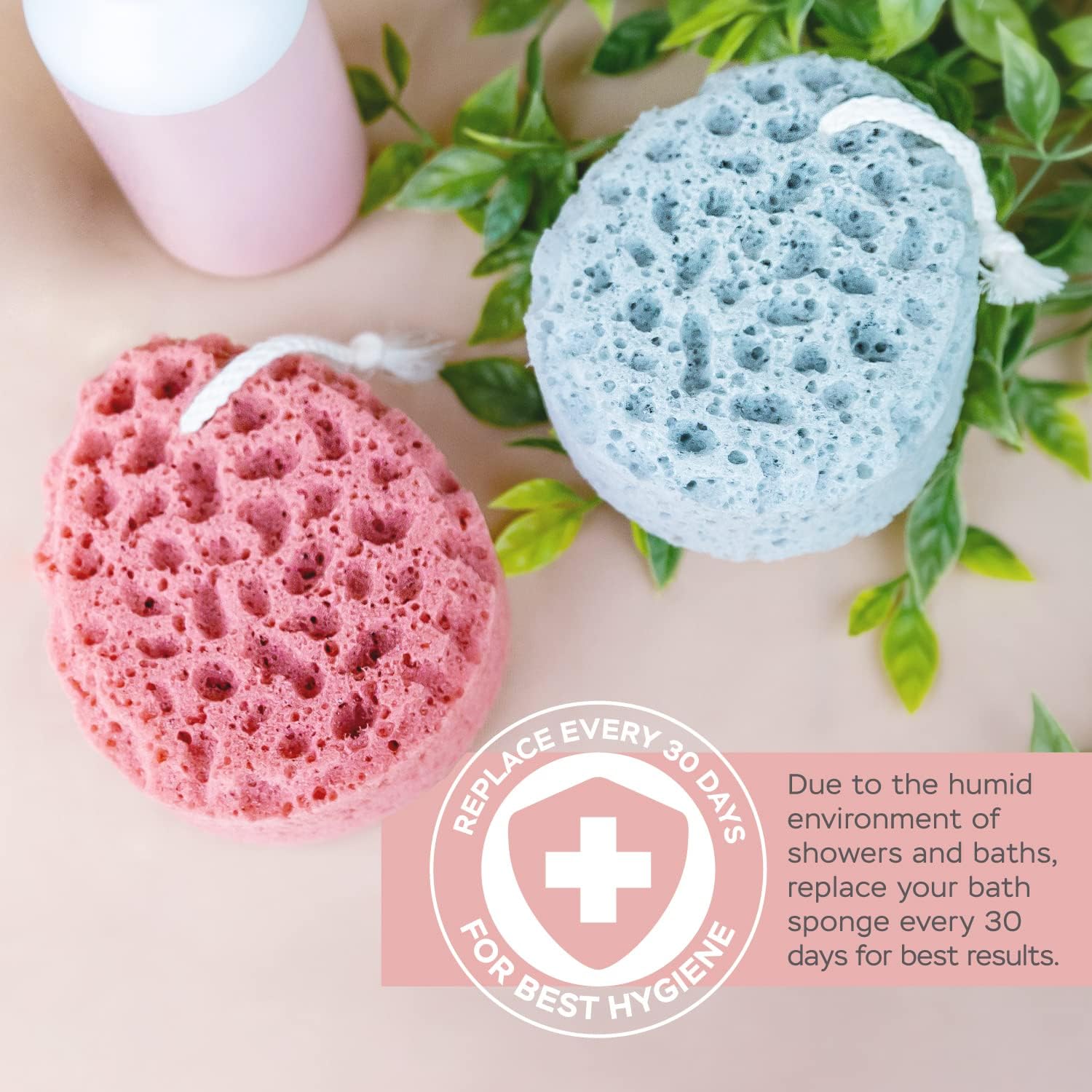 Spongentle Deep Cleansing Body Loofah Sponge, Natural Colors, for Bath and Shower, Multiple Textures for Gentle and Deep Exfoliation, Generous and Rich Lather, (Pack of 3)