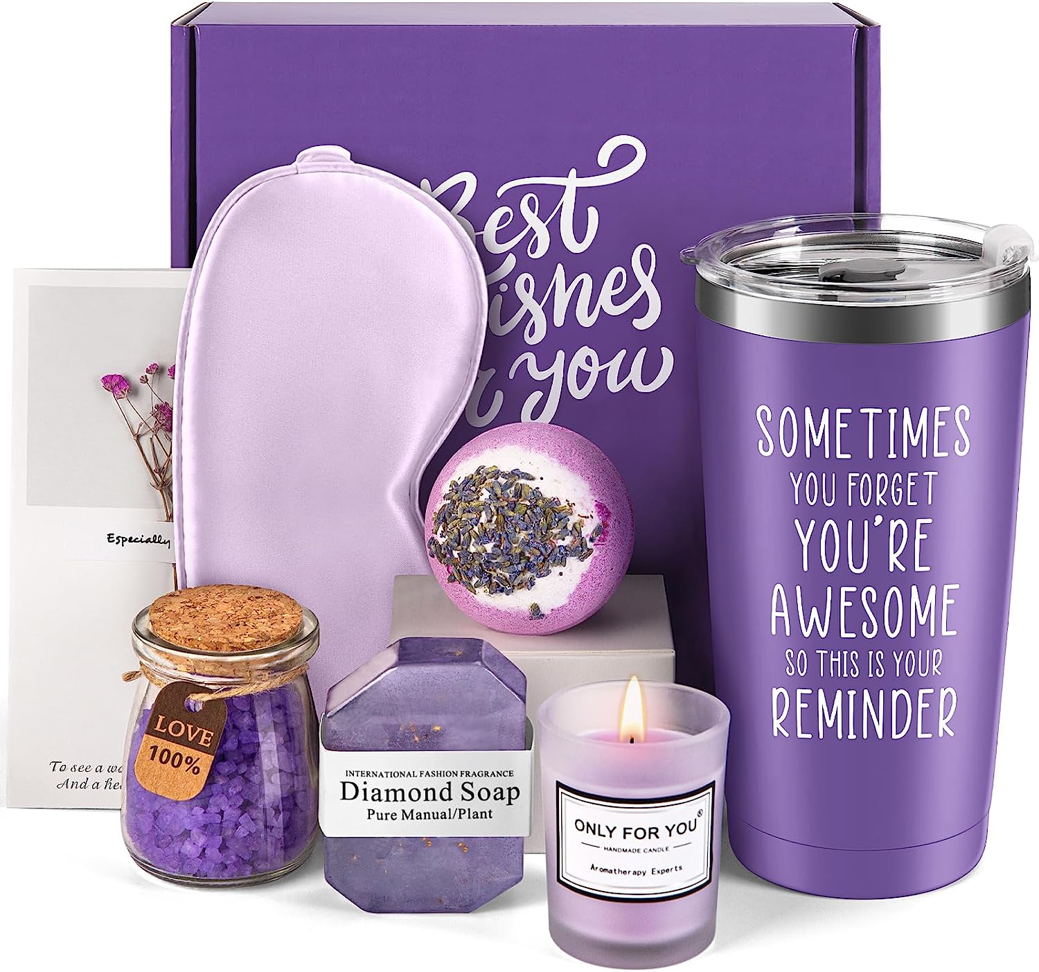 Jekeno Birthday Gifts for Women Girls - Christmas Gifts for Her Presents for Mom Wife Sister Bestie Friends Girlfriend Teacher Nurse Relaxing Spa Basket Box Gift Set Female Mug Tumbler