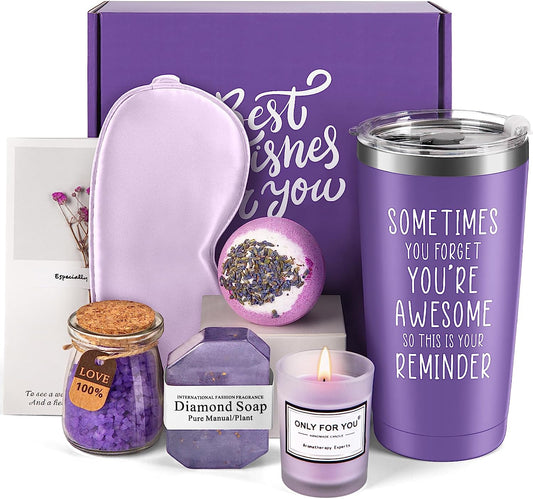 Jekeno Birthday Gifts for Women Girls - Christmas Gifts for Her Presents for Mom Wife Sister Bestie Friends Girlfriend Teacher Nurse Relaxing Spa Basket Box Gift Set Female Mug Tumbler