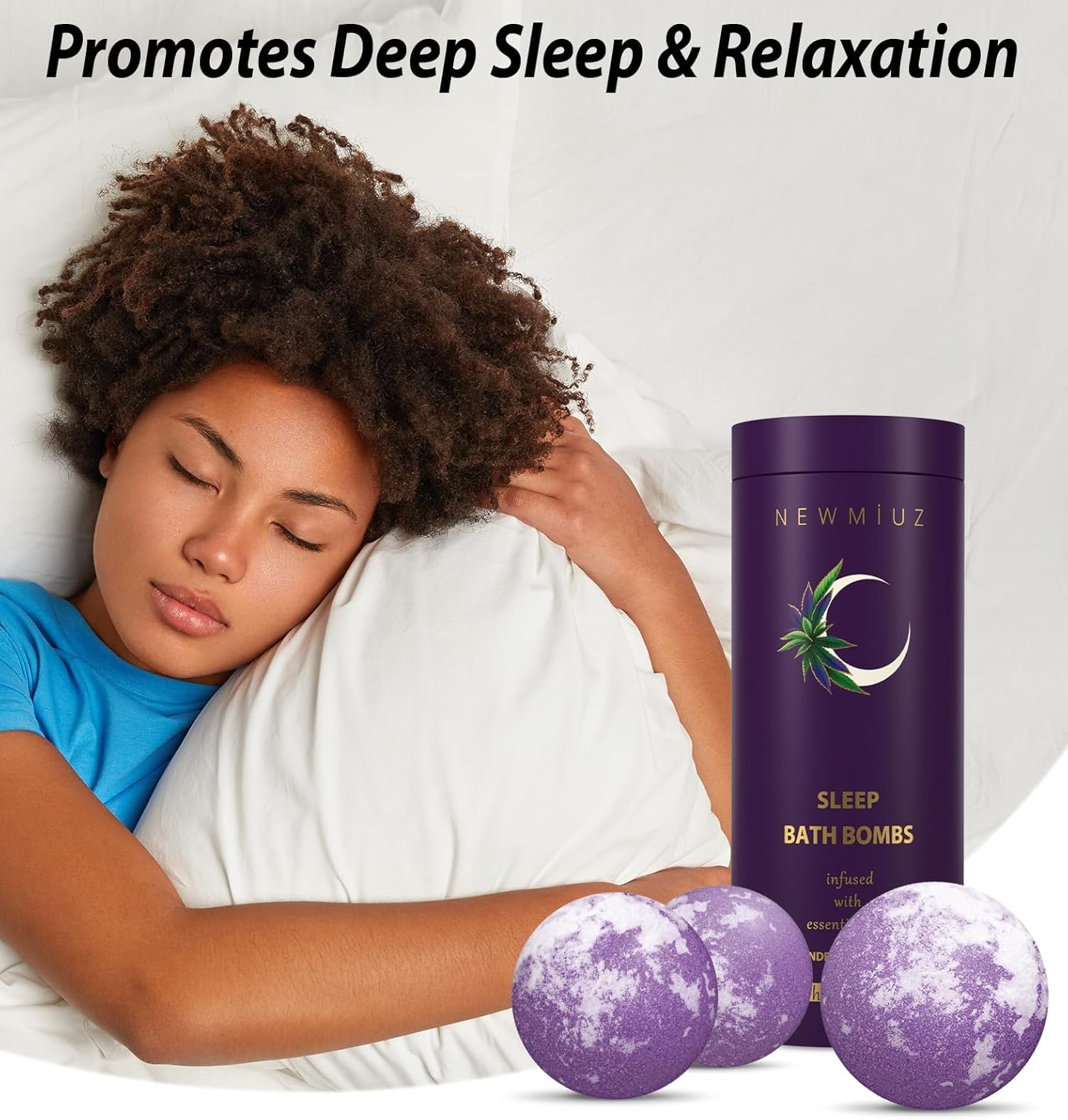 Deep Sleep Bubble Bath Bombs Infused with Lavender Chamomile Essential Oils Moisturizing Bath for Dry Skin and Relaxation Self Care Gift for Women