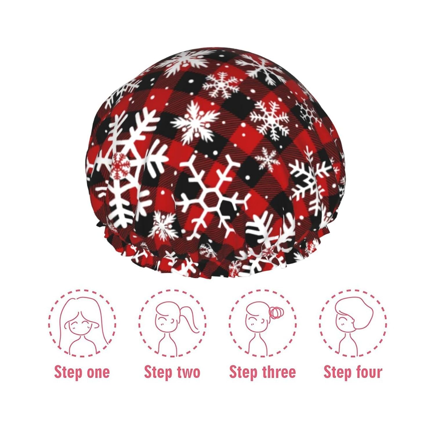 Rubber Ducks Shower Cap For Women Reusable Waterproof Double Layers Bath Cap Hair Protection Elastic Ladies Spa Salon Shower Hat