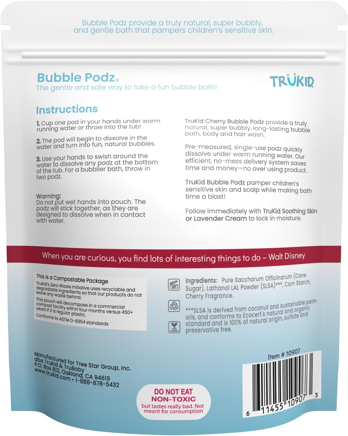 TruKid Bubble Podz for Baby, Refreshing Bubble Bath for Dry, Sensitive & Soft Skin, pH Balanced for Eye Sensitivity, Enriched with Lavender Flower, Lavender Scent, All Natural Ingredients (24 Podz)
