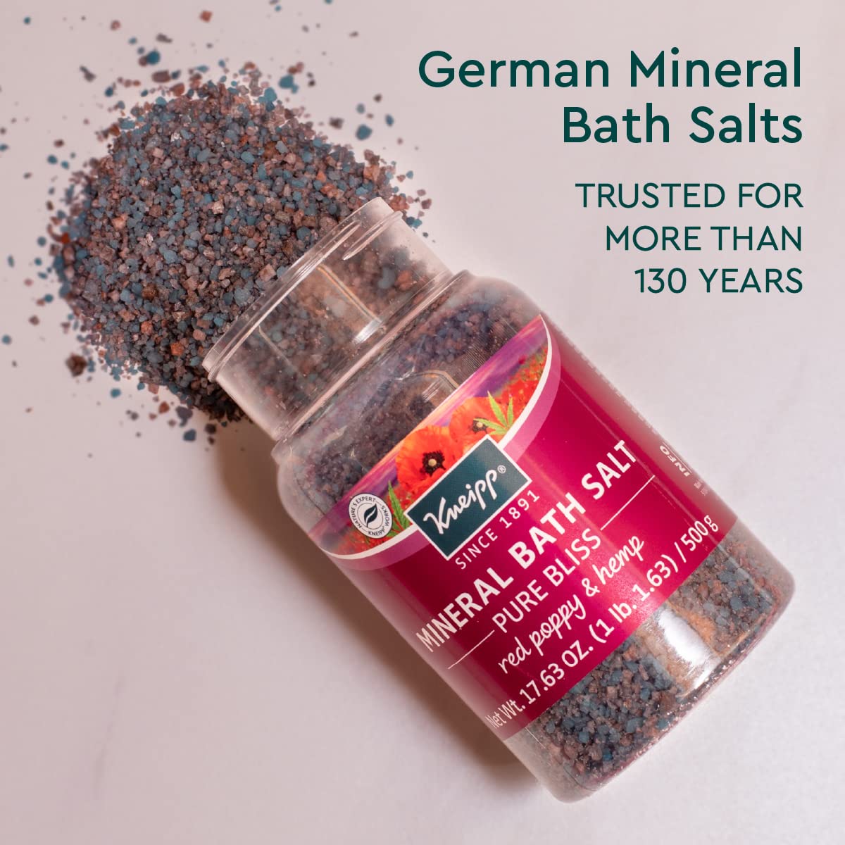 Kneipp Mineral Bath Salt Pampering Gift Set, Lavender, Dream Away, Arnica for Joints, Refreshing Eucalyptus, 2.1 Ounce 4-Pack