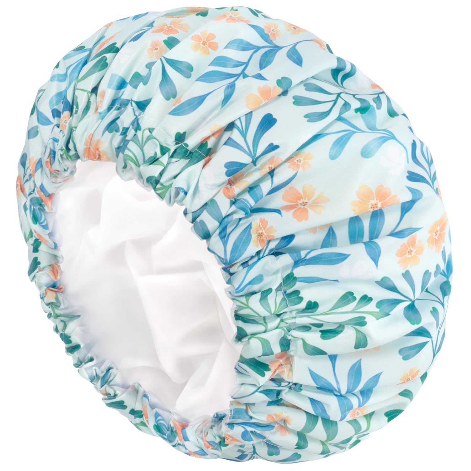 Aquior Shower Caps, Double Layer Waterproof Shower Cap for Women, Reusable Large Shower Cap for all Hair Lengths with EVA Lining, Soft Bath Shower Caps