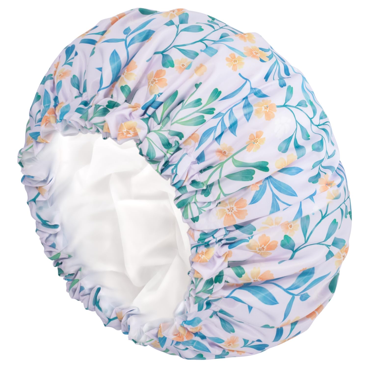 Aquior Shower Caps, Double Layer Waterproof Shower Cap for Women, Reusable Large Shower Cap for all Hair Lengths with EVA Lining, Soft Bath Shower Caps