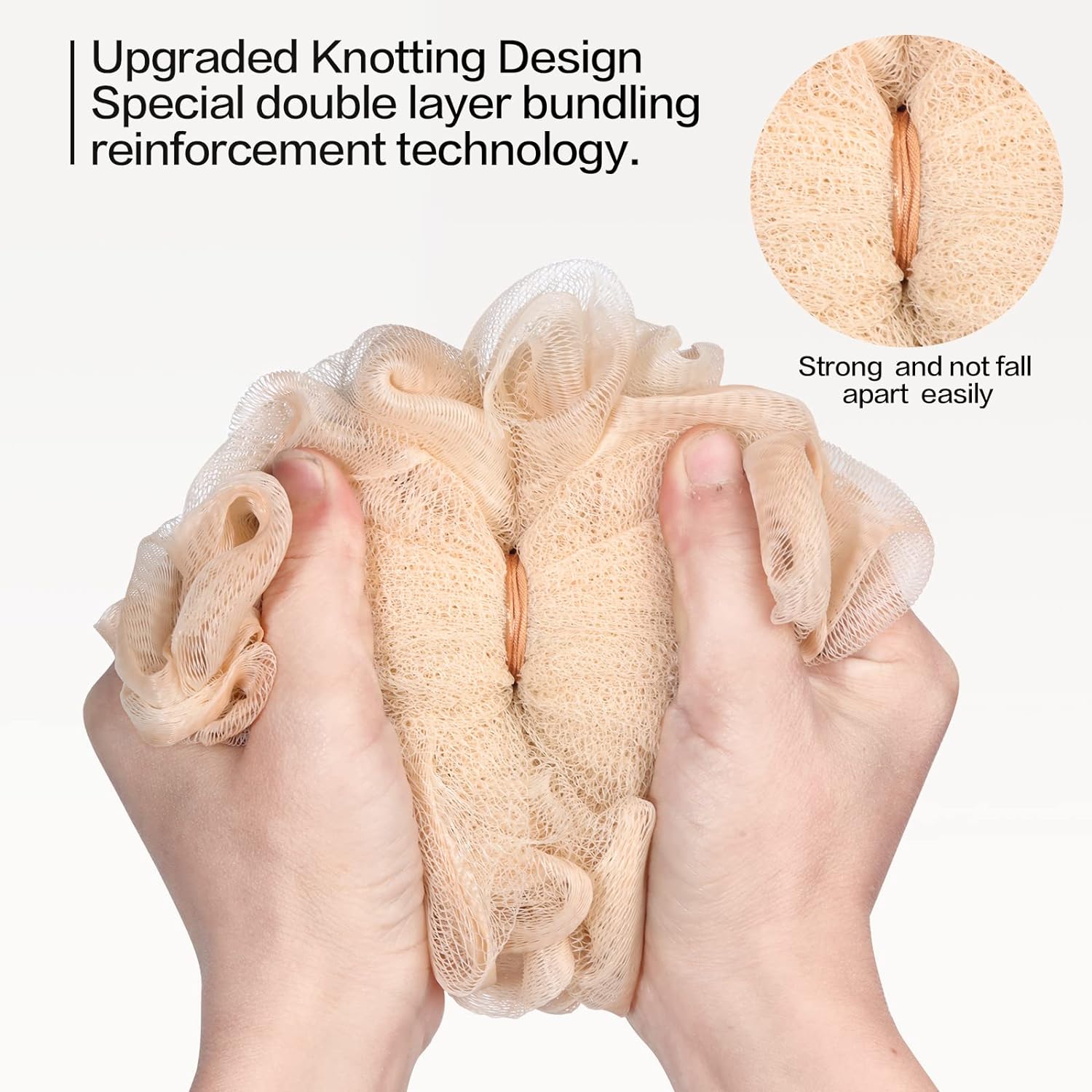 Fishent Bath Loofah Sponge, 3 Pack loofahs Exfoliating Body Scrubber, 60g Soft Mesh Pouf Shower Puffs, Loofa for Women (Pink-Peach-Coral)