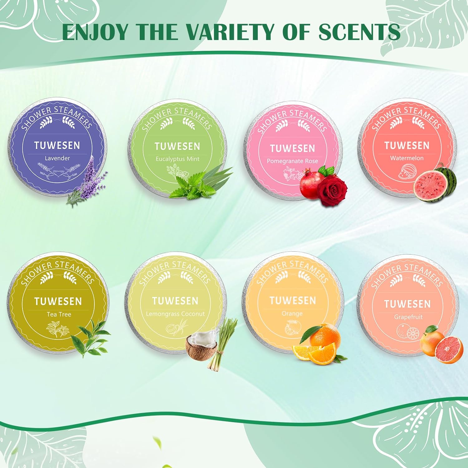 TUWESEN Shower Steamers Aromatherapy, SPA Kit, 8 PCS Shower Steamers for Women, Shower Bombs with Essential Oils-Self Care & Relaxation Birthday Gifts for Women and Men. Purple Romantic Set