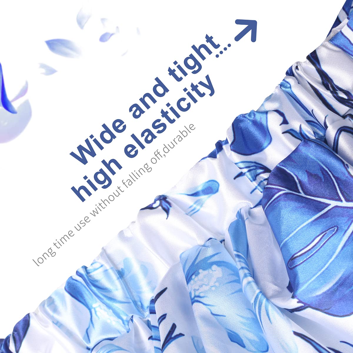 Auban Shower Cap Reusable,Ribbon Bow Bath Cap Large Design With Waterproof Exterior for All Hair Lengths,Great for Girls Spa Home Use,Hotel and Hair Salon (Green)