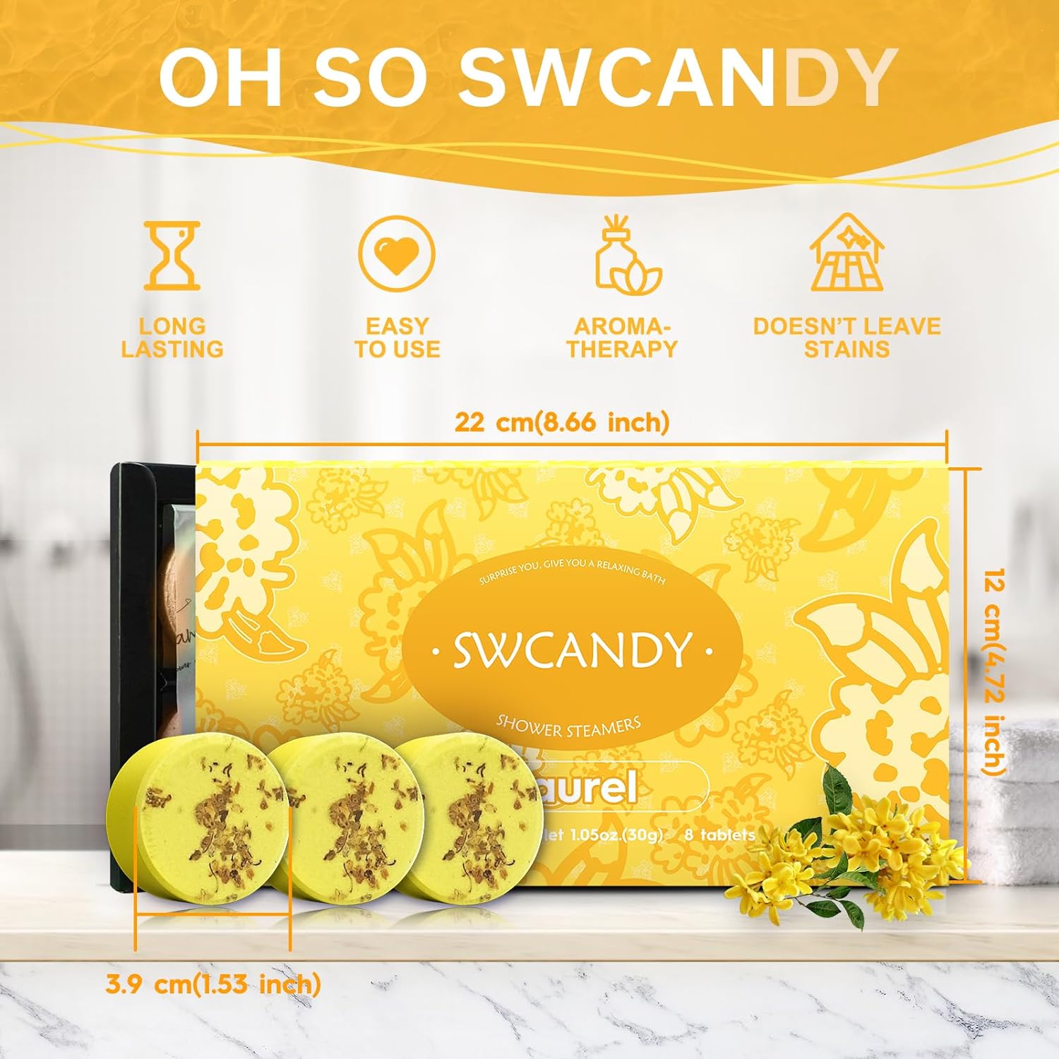 Aromatherapy Shower Steamers Valentines Day Gifts for her - Swcandy 8 Pcs Bath Bombs Valentine's Day Gifts for Women, Shower Bombs Self Care with Essential Oils, Relaxation Home SPA Lavender