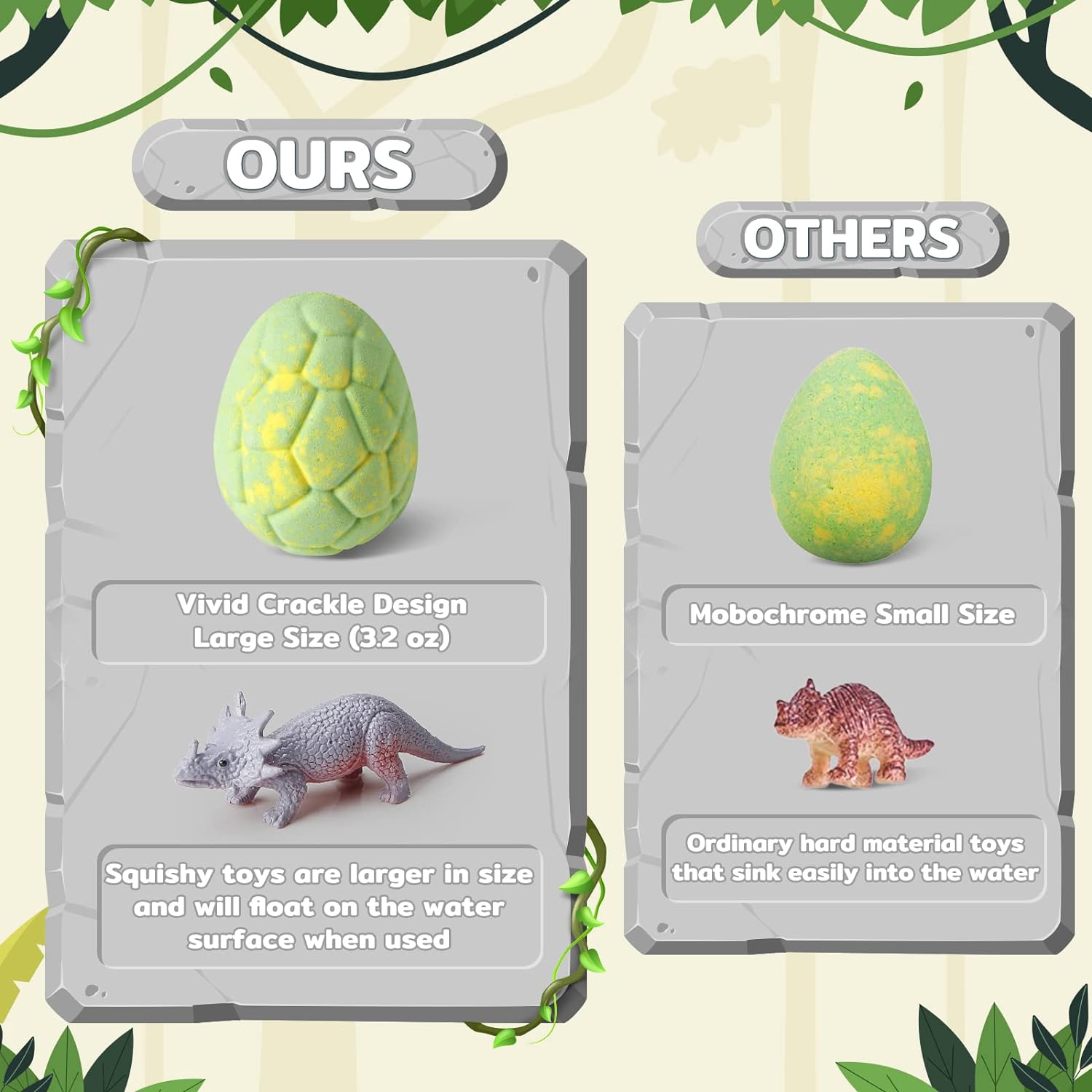 CalmNFiz Bath Bombs with Surprise Dinosaur Toys Inside，12 Pack Organic and Natural Bubble Bath Bombs，Bath Bomb Set Gift for Birthday/Christmas Gift for Her/Him